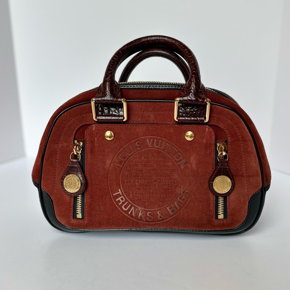 Louis Vuitton Limited Edition Brun Suede Havane Stamped Trunk PM Bag